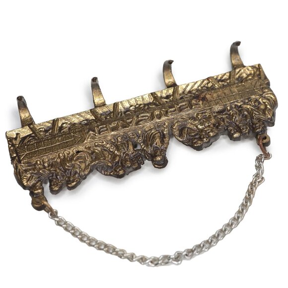 Vintage Brass The Last Supper Wall Hooks Kitchen Towel Rack Key Hanger Gold - Picture 6 of 9